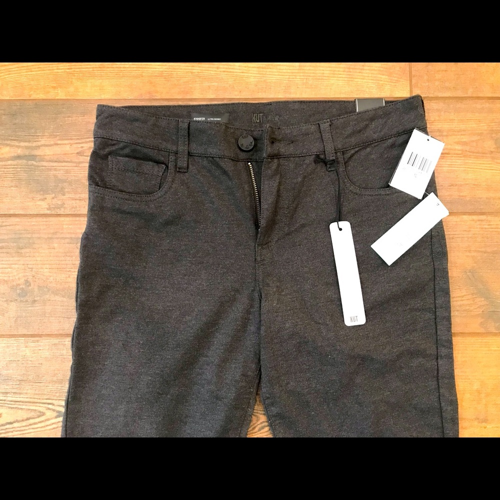 Kut from the Kloth Jennifer Knit Pant, Charcoal - Picture 2 of 3